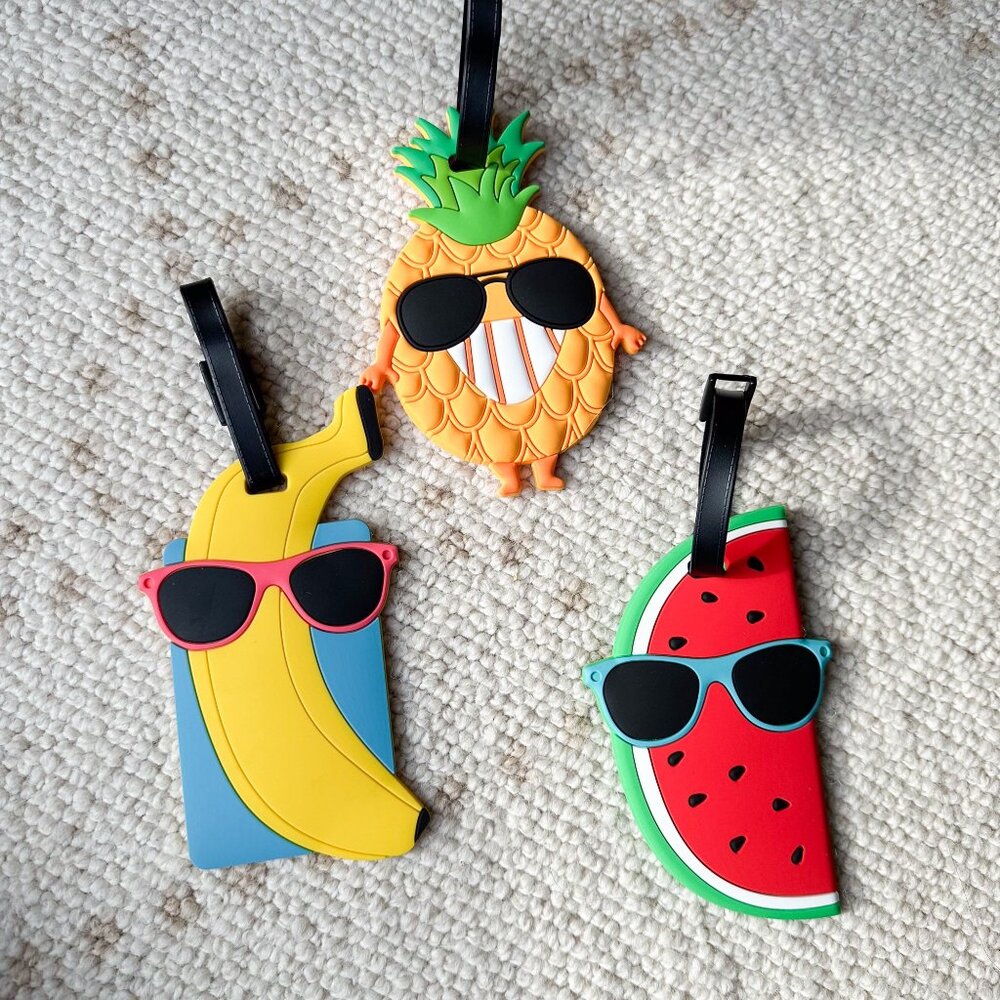 Creative Cartoon Fruit Luggage Tag Travel Bag Tags 3pcs